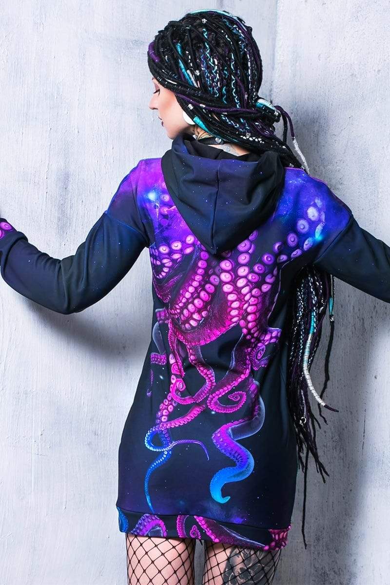 Octopus Hoodie Dress Back View