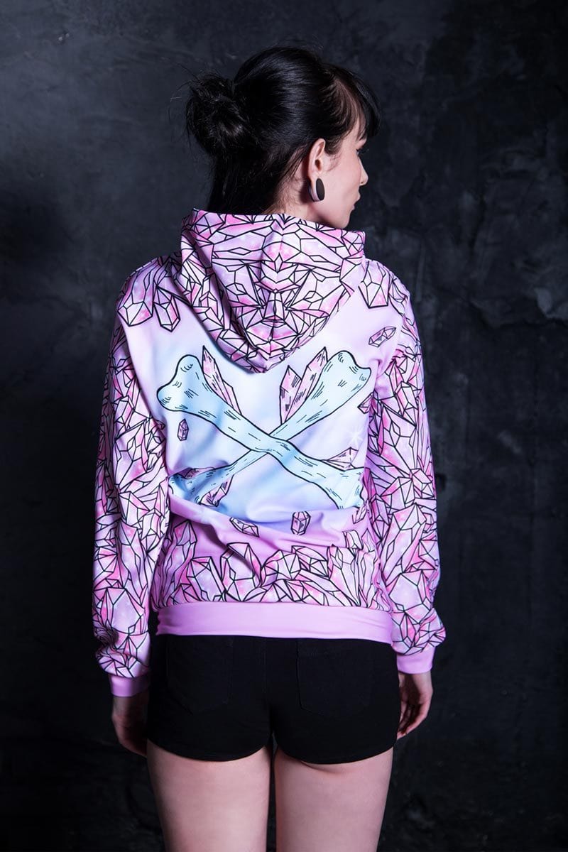 Pink Crystal Hoodie Back View