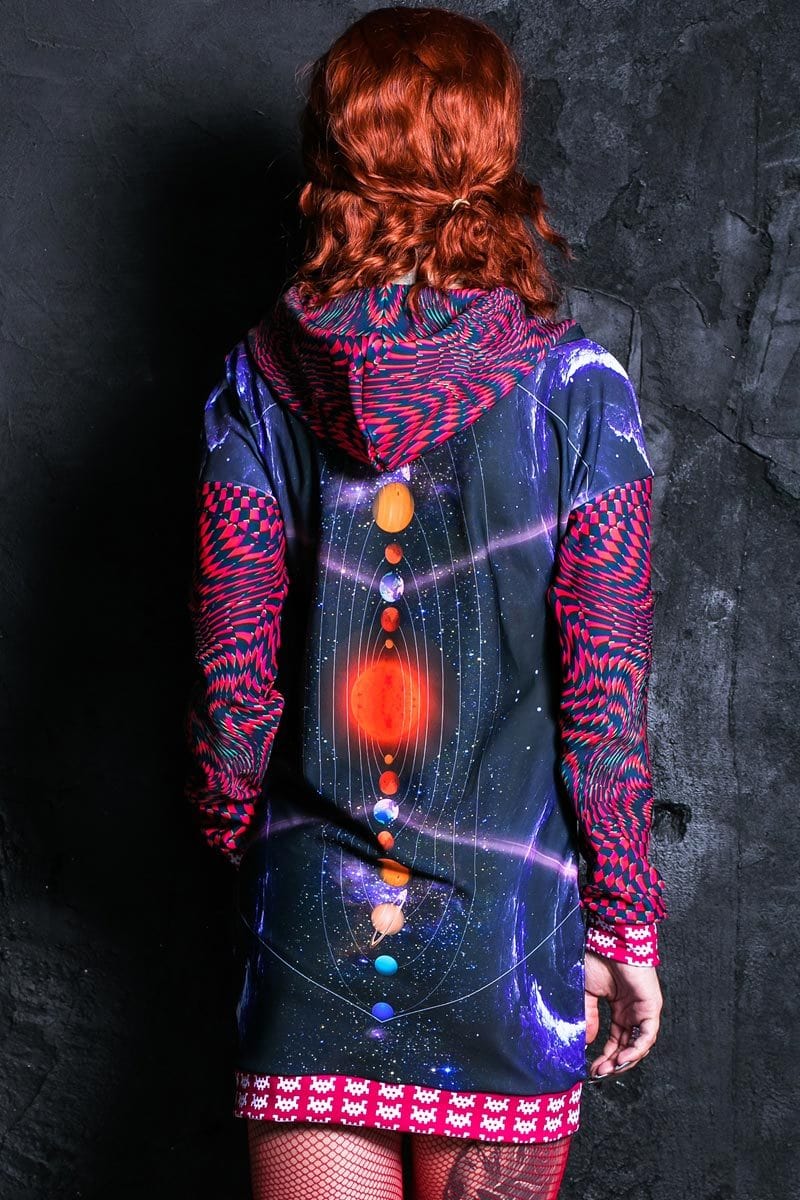 Space Invader Hoodie Dress Back View