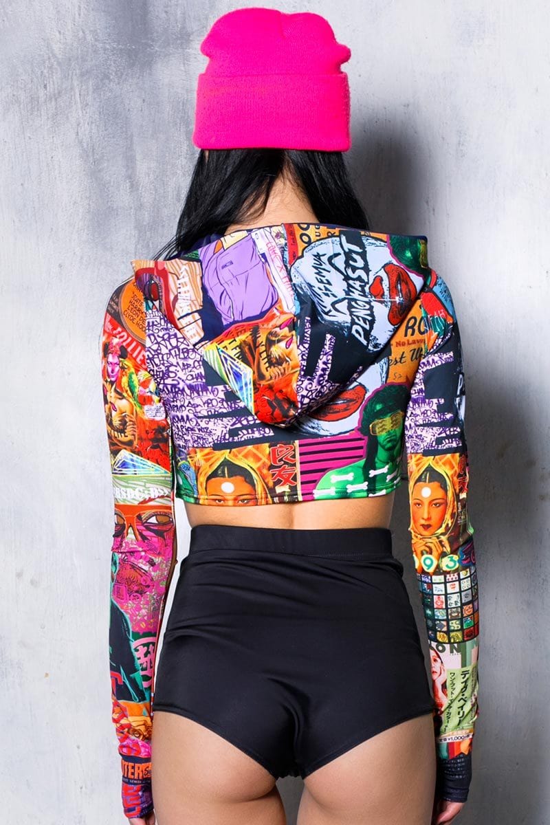 Pop Art Hoodie Top Back View