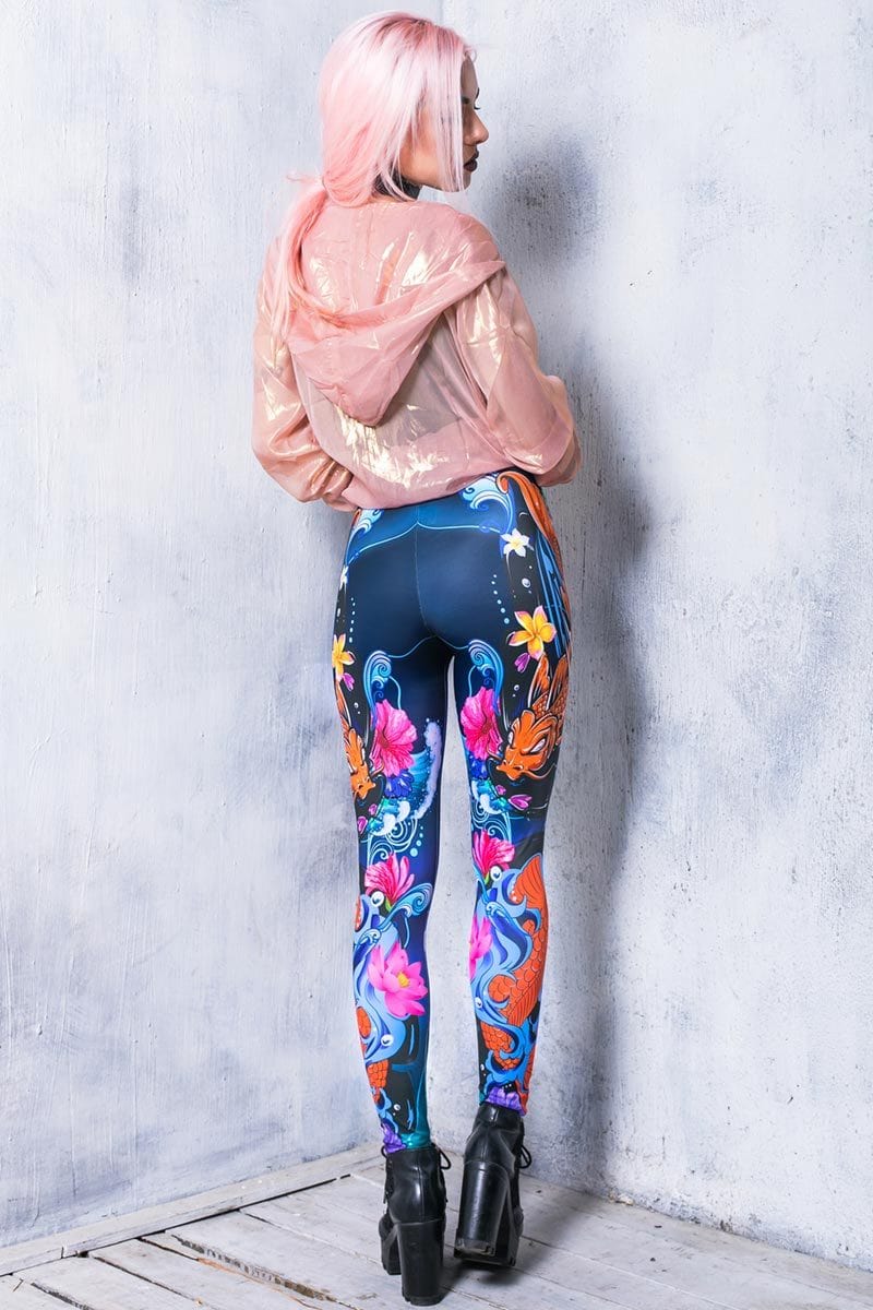 Koi Fish Leggings Back View