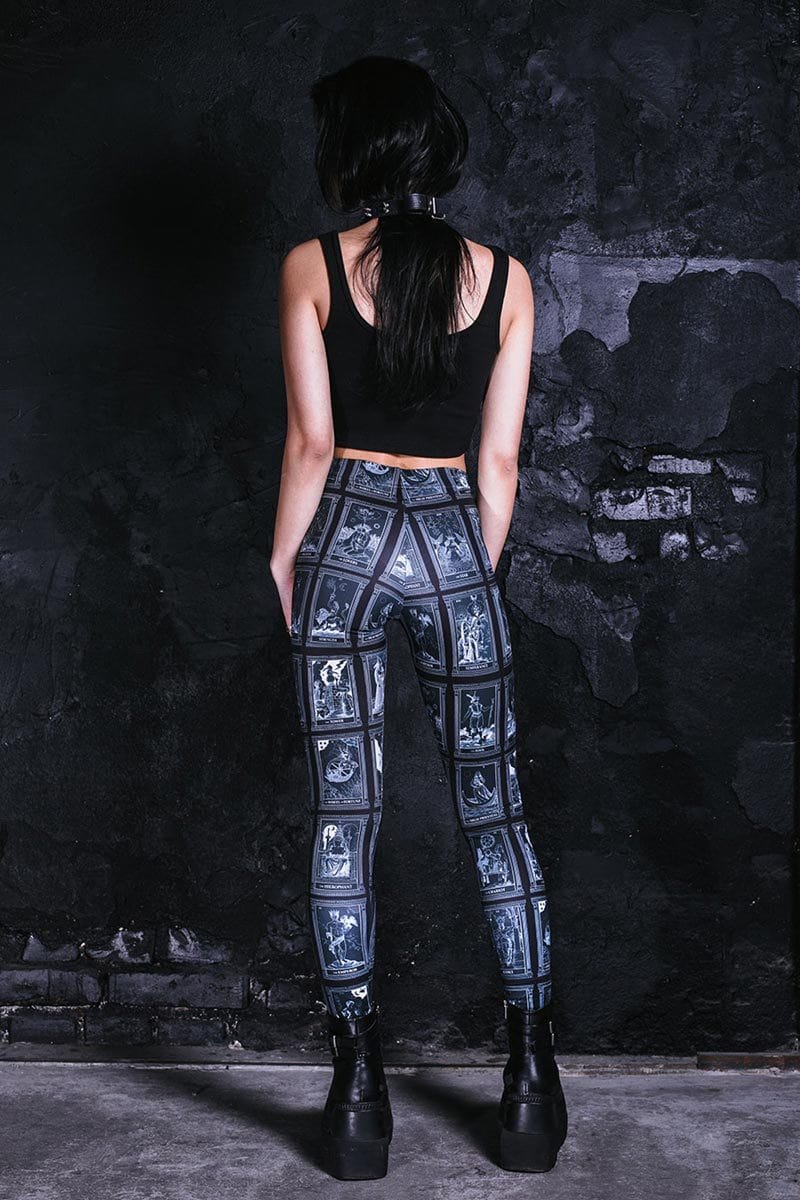 Black Tarot Leggings Back View