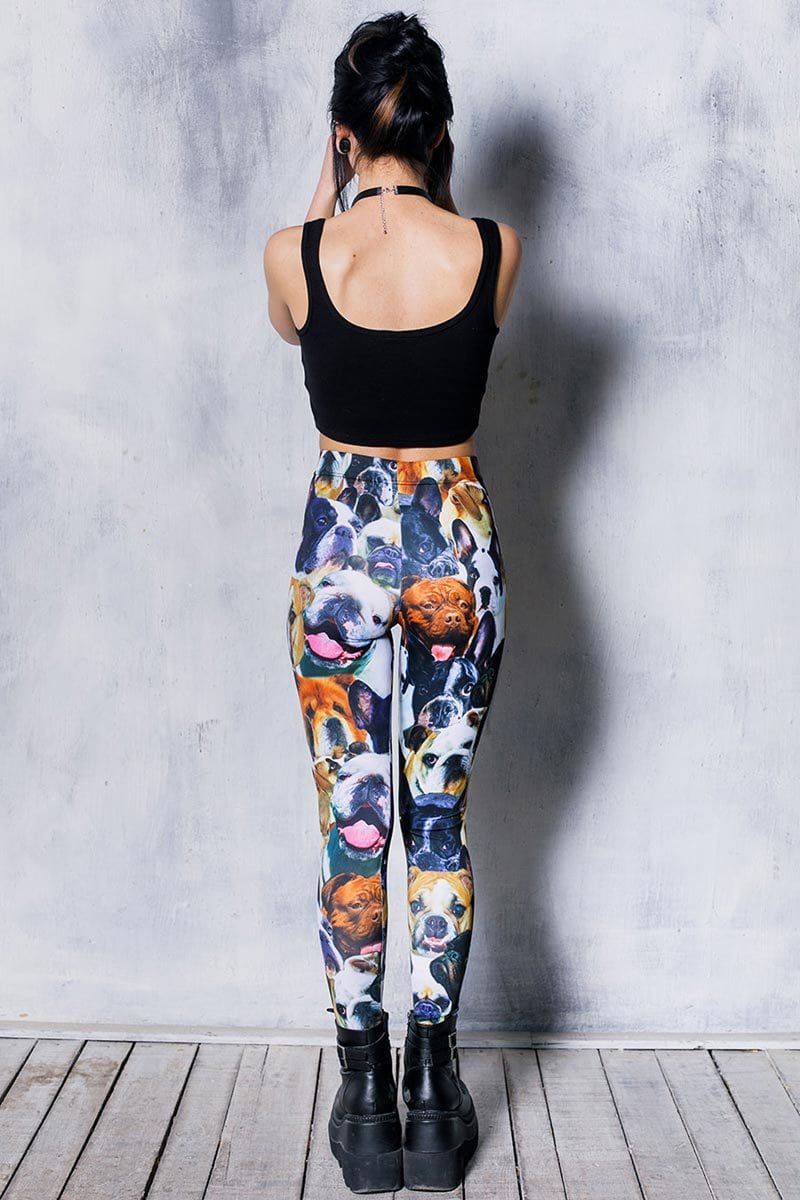 Bulldog Leggings Back View