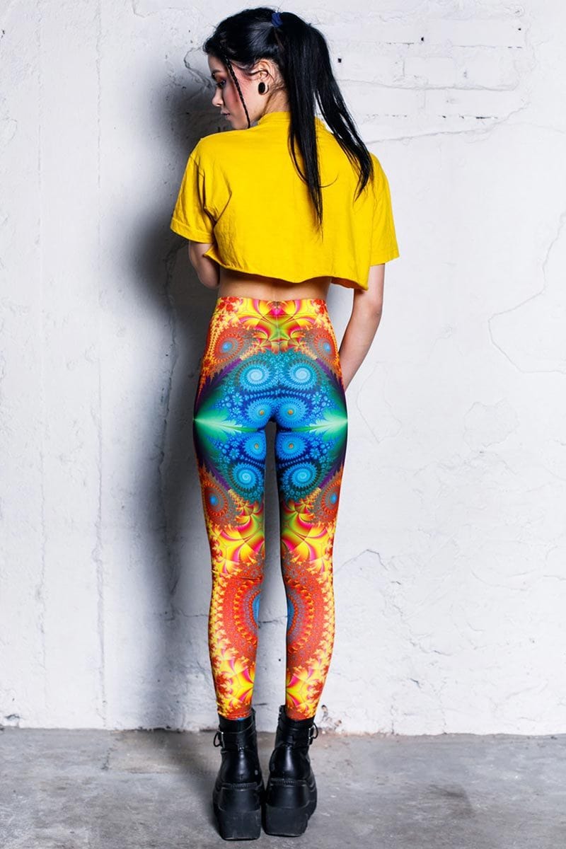 Fractal Collision Leggings Back View