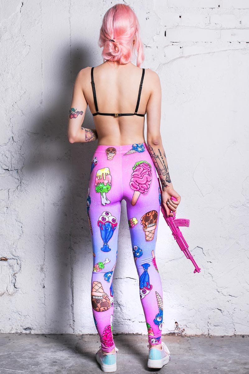 Horror Ice Cream Leggings Back View