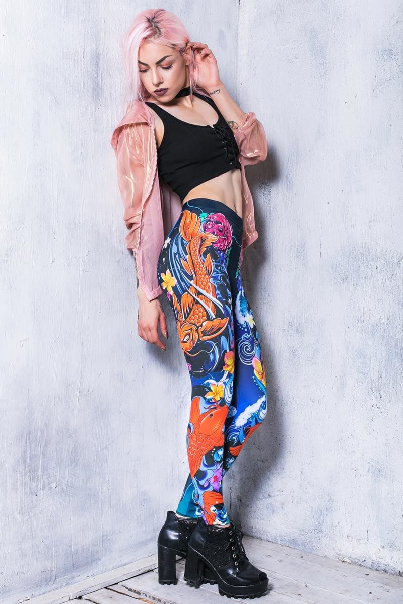 Koi Fish Leggings Side View