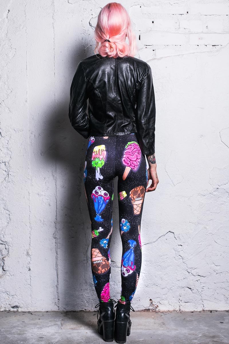 Zombie Ice Cream Leggings Back View