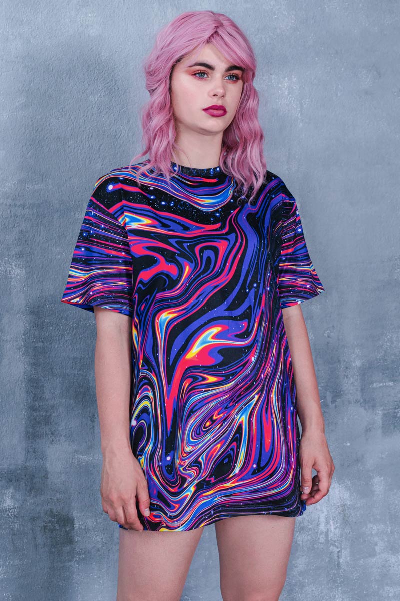 Liquid Galaxy Oversized Tee Front View