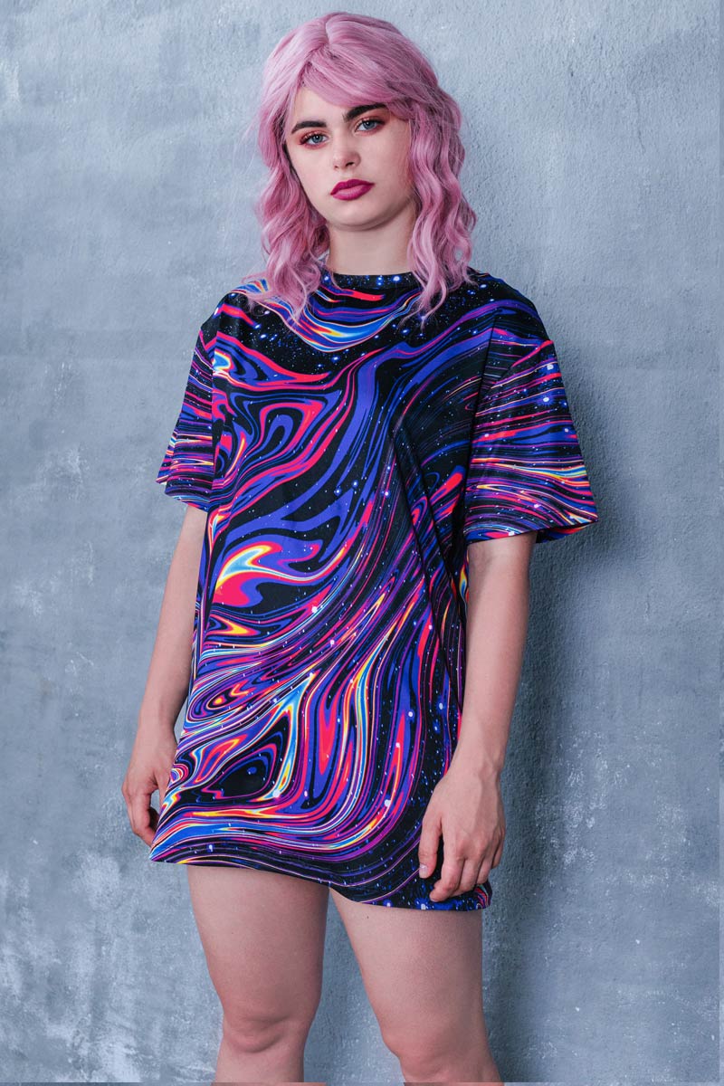 Liquid Galaxy Oversized Tee Side VIew