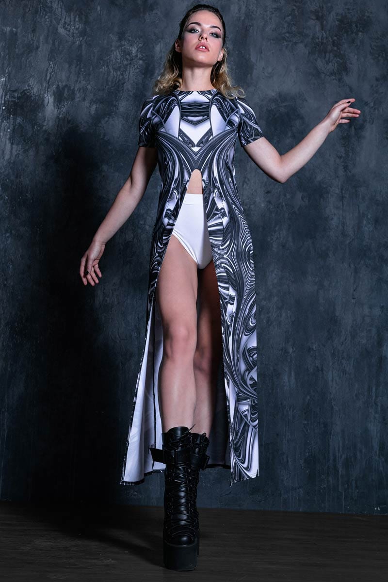 Liquid Steel Rave Cut Out Maxi Dress Full View