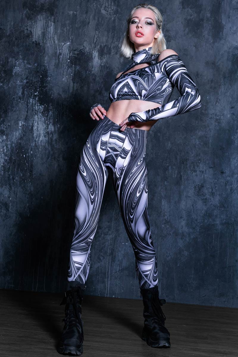 Liquid Steel Rave Leggings Front View