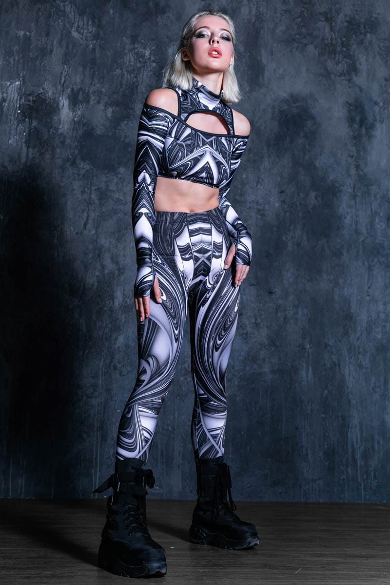 Liquid Steel Rave Leggings Full View