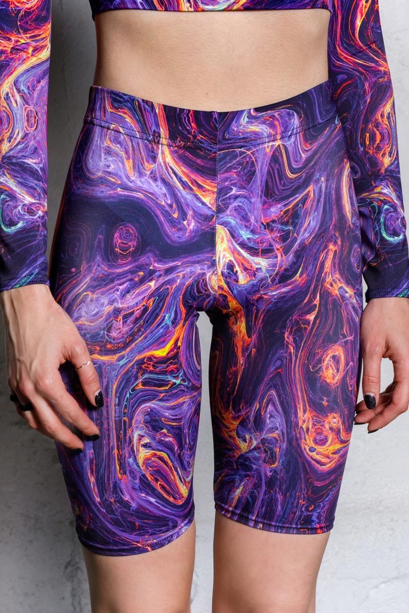 Magnetic Storm Biker Shorts Close View