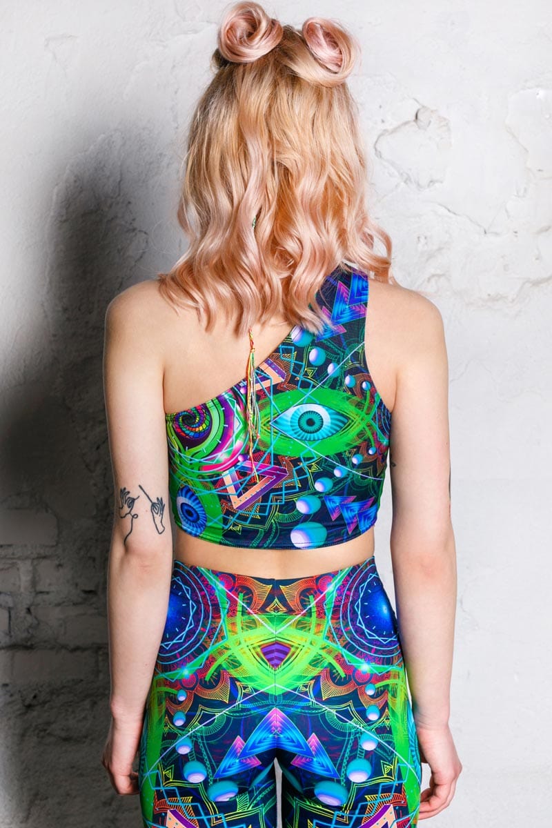 Psychedelic Travel Leggings Set Back View