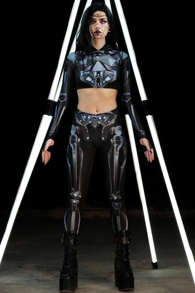 Mechanical Skeleton Leggings Front View