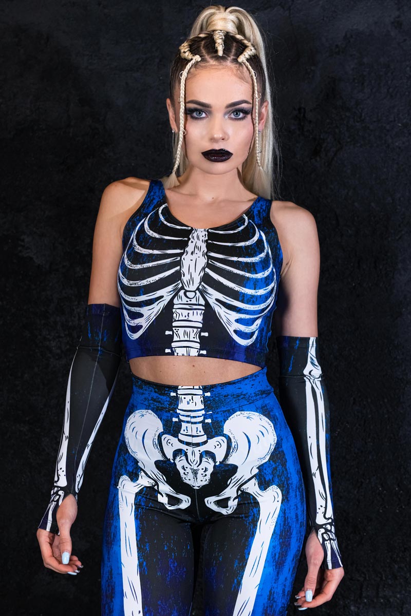 Moonlight Skeleton Crop Top Close View