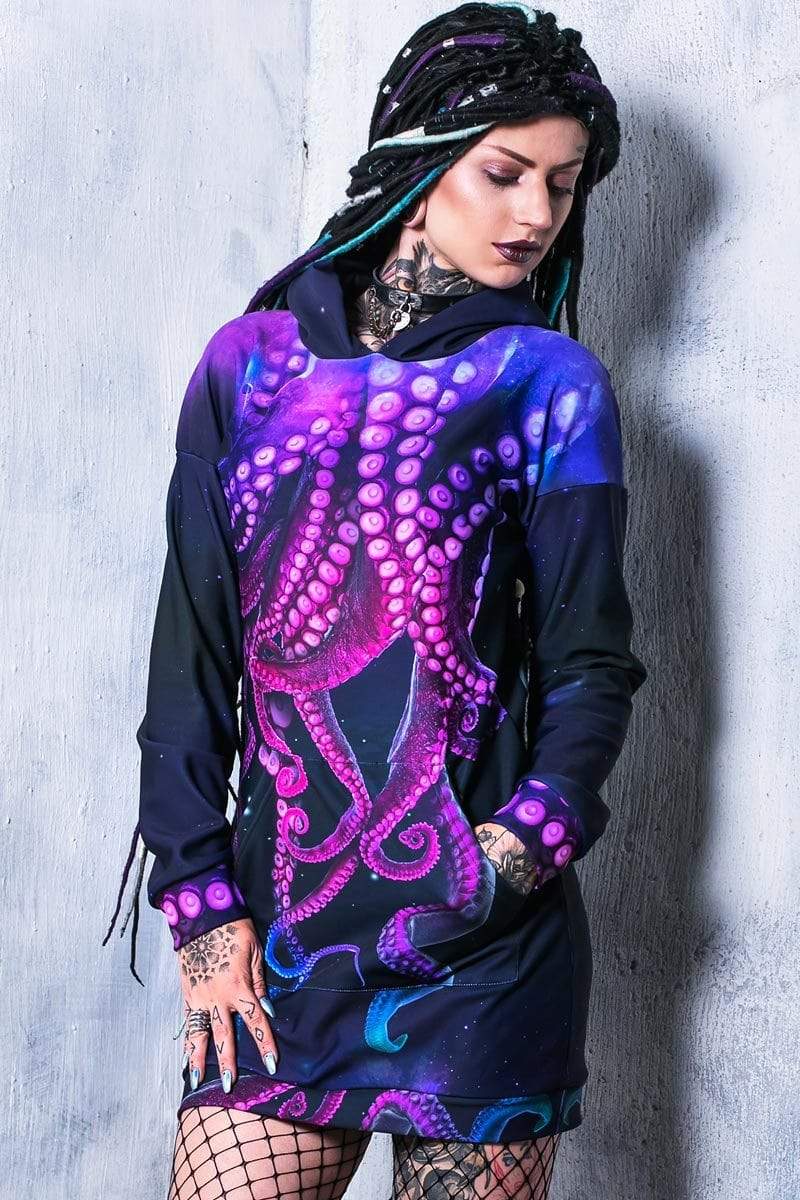 Octopus Hoodie Dress Front View