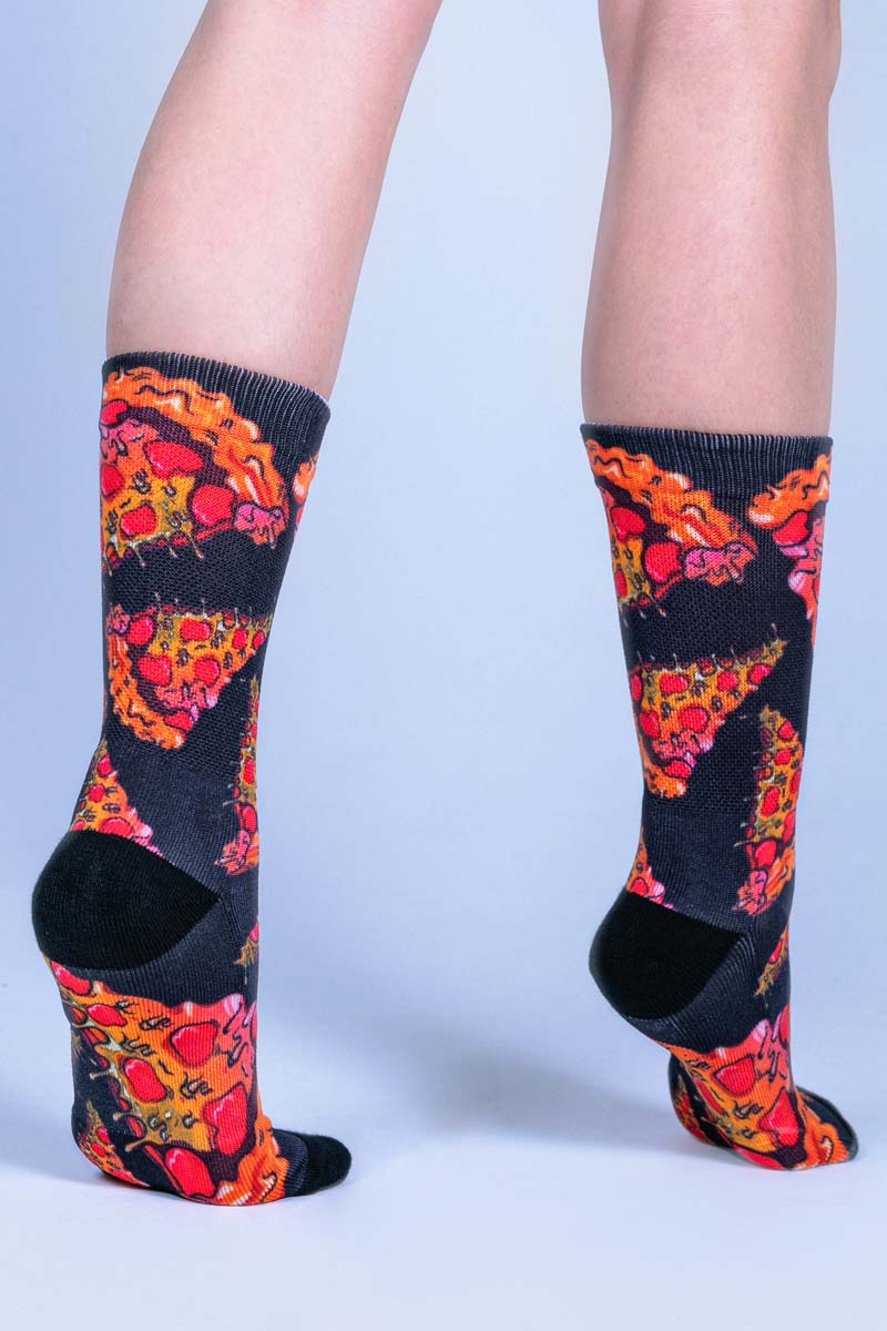 Pepperoni Pizza Crew Socks Back View