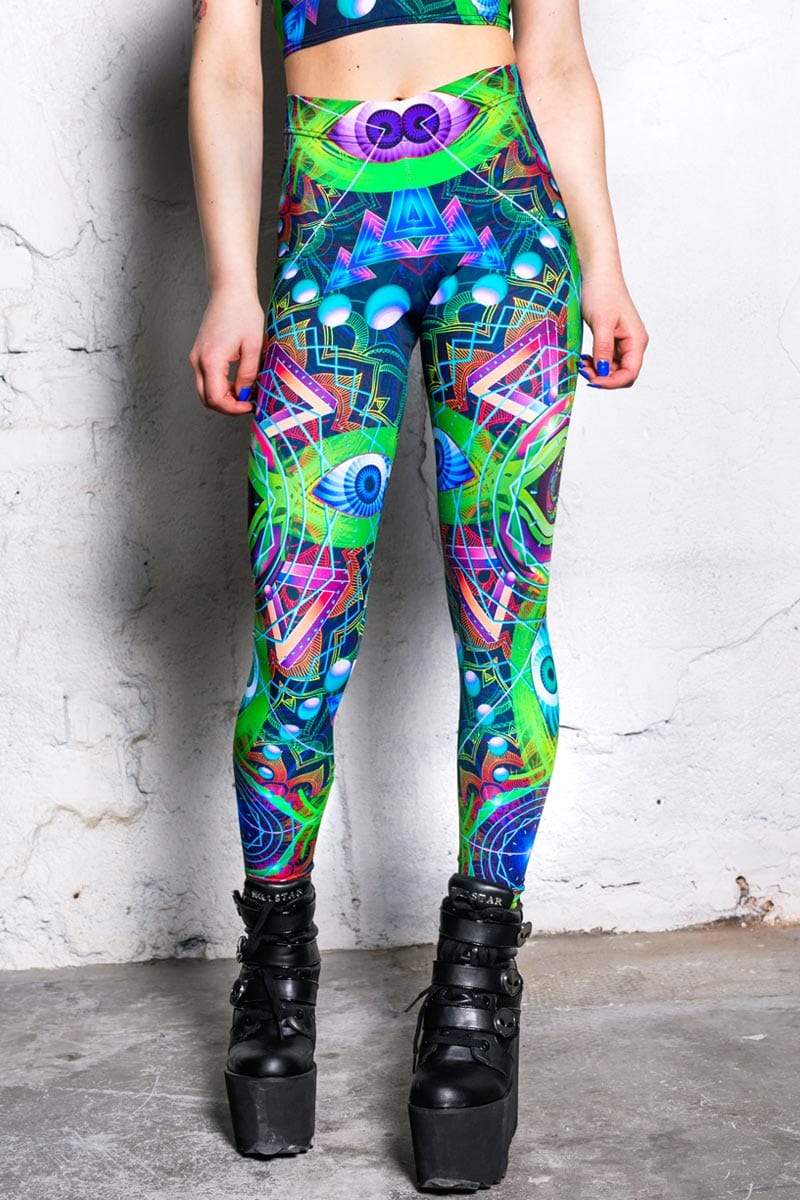 Psychedelic Travel Leggings Set Bottom View