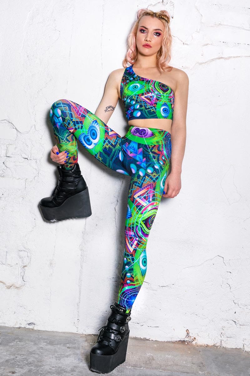 Psychedelic Travel Leggings Set Full View