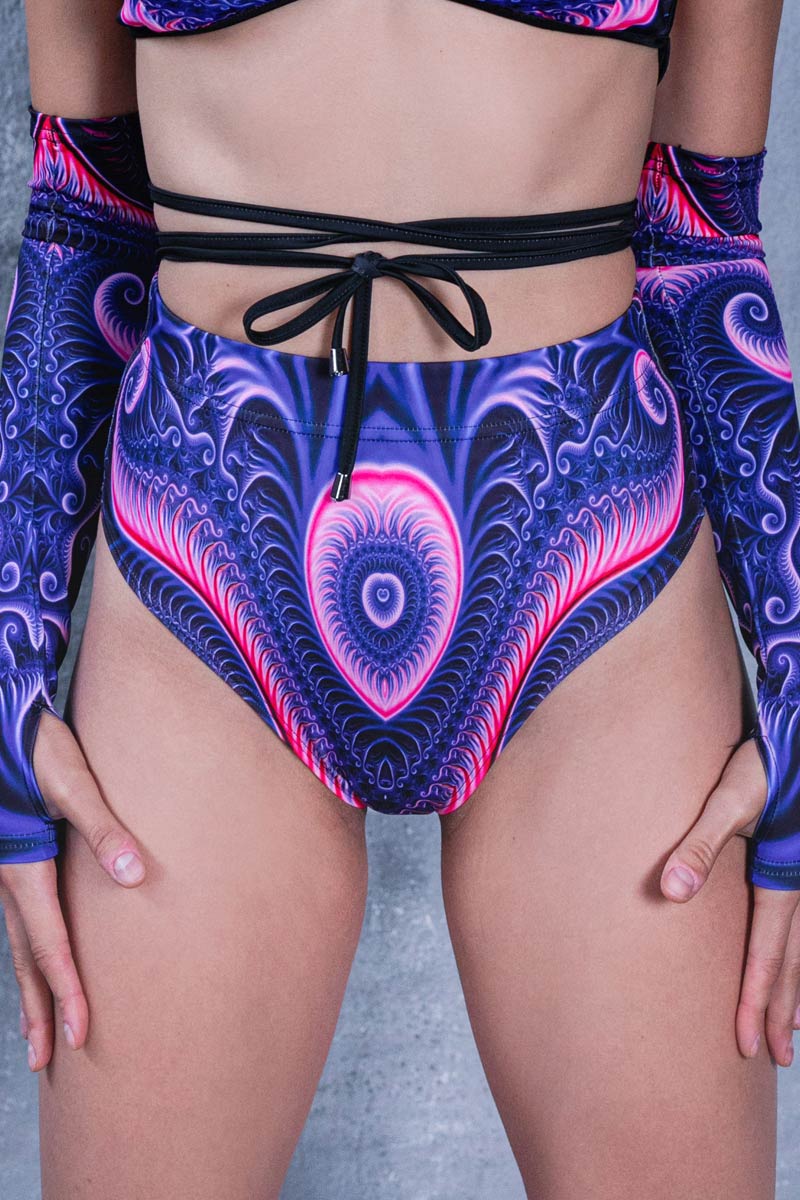 Purple Swirl Booty Shorts Close View