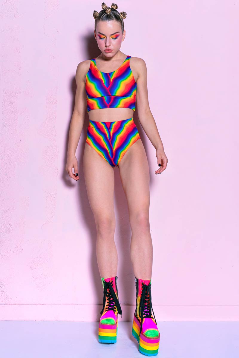 Rainbow Paradise Crop Top Full View