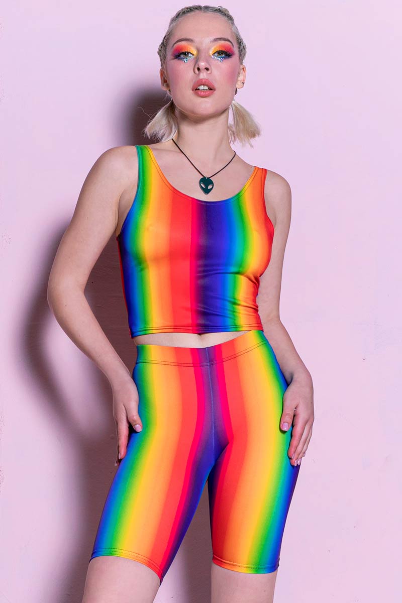 Rainbow Spectrum Crop Top Front View