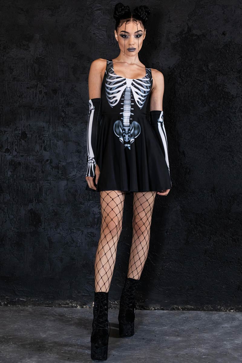 Rattling Bones Skater Dress Full View