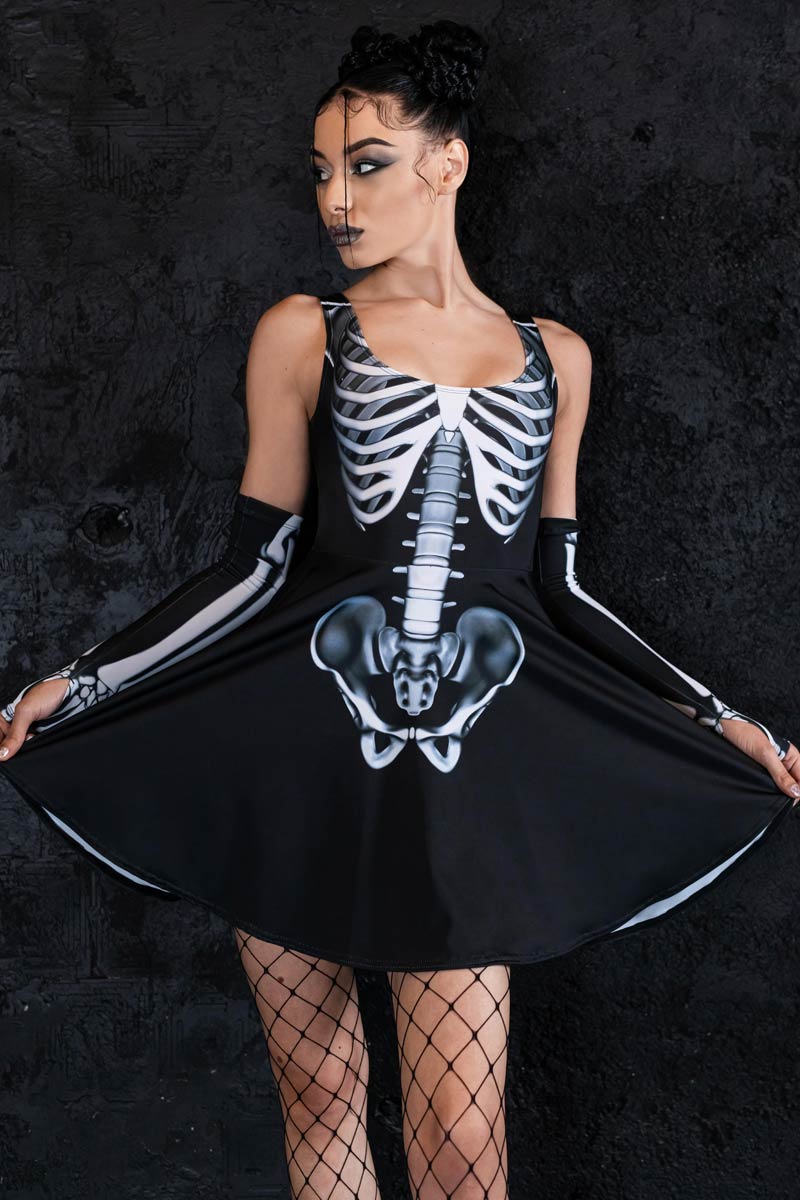 Rattling Bones Skater Dress Side View