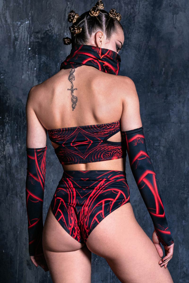 Red Dragon Rave Matching Set Back View