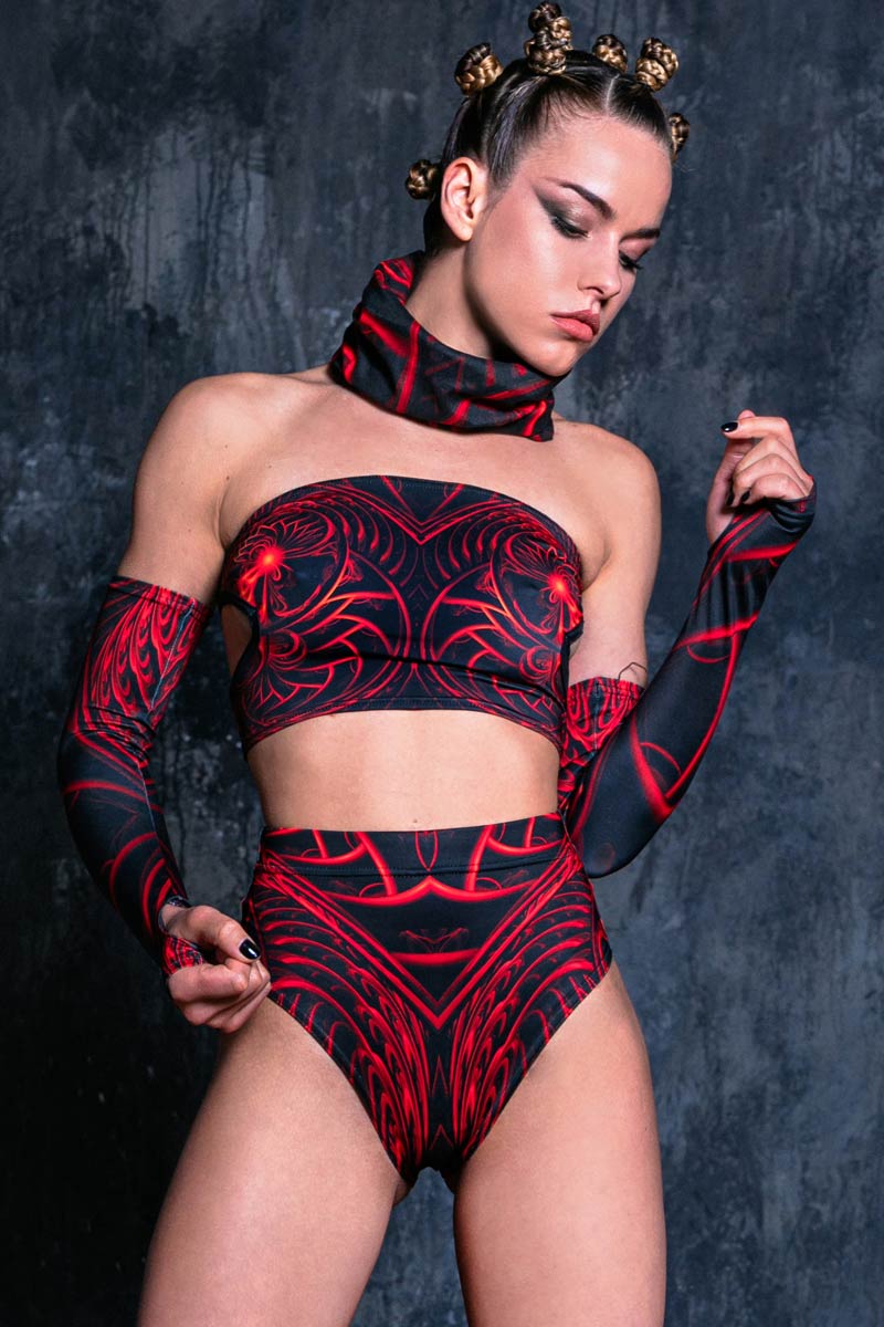 Red Dragon Rave Matching Set Close View