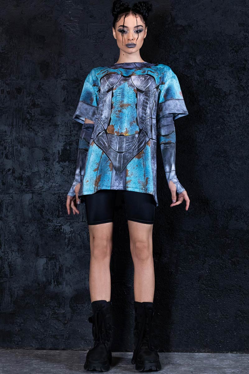 Rusty Robot Oversized Tee Dress Full View