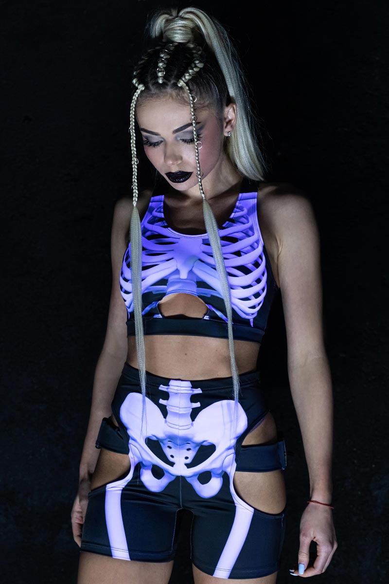 Snow White Skeleton Bra Top 