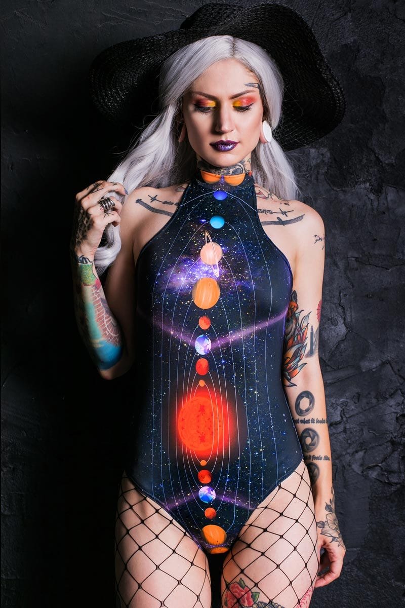 Solar System Halter Neck Bodysuit Close View