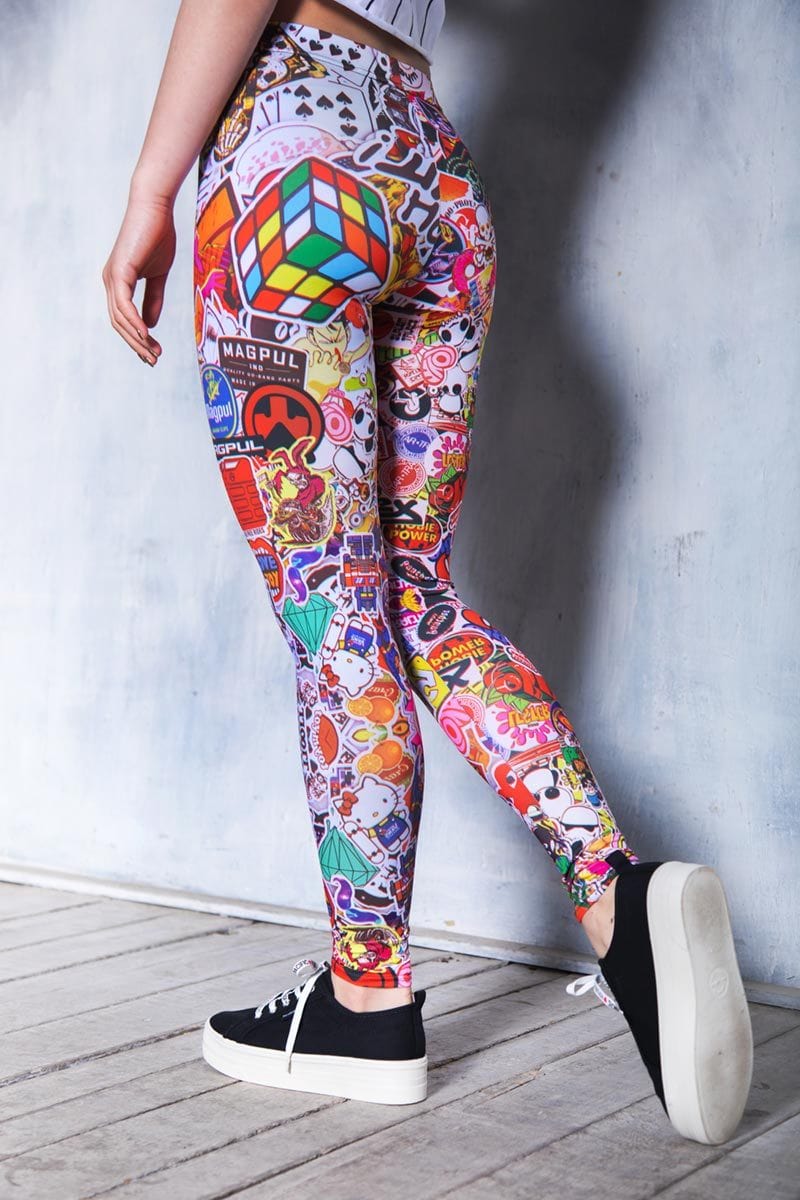 Sticker Bomb Leggings Close View