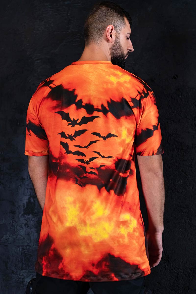 Tie Dye Pumpkin Oversized Tee Men Back View