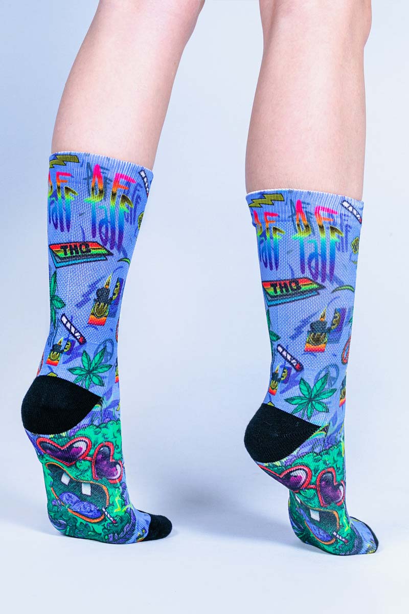 Weed Monster Crew Socks Back View