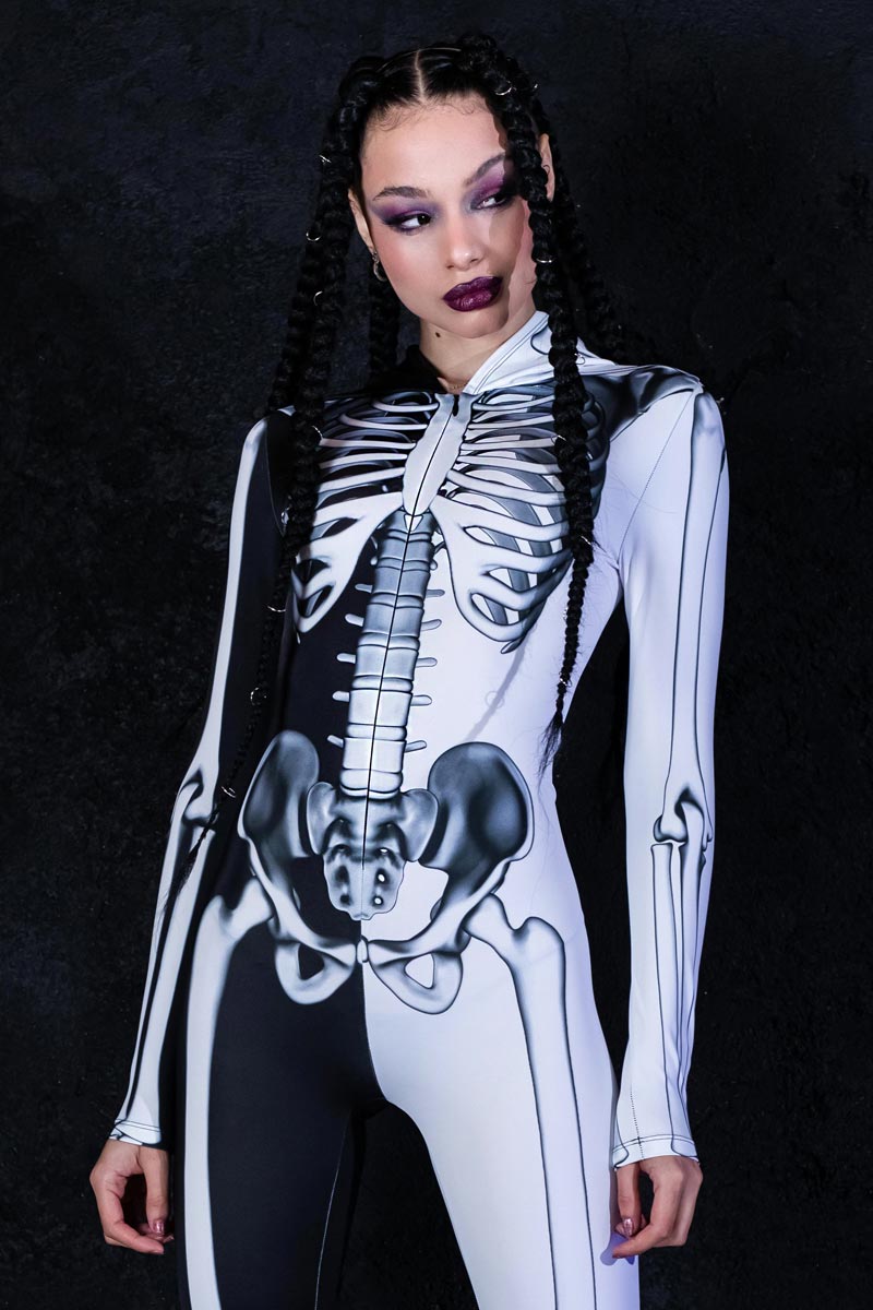 Yin Yang Skeleton Costume Close View