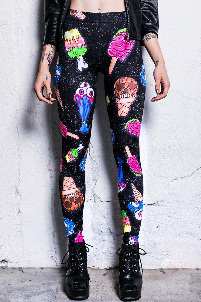 Zombie Ice Cream Leggings Close View